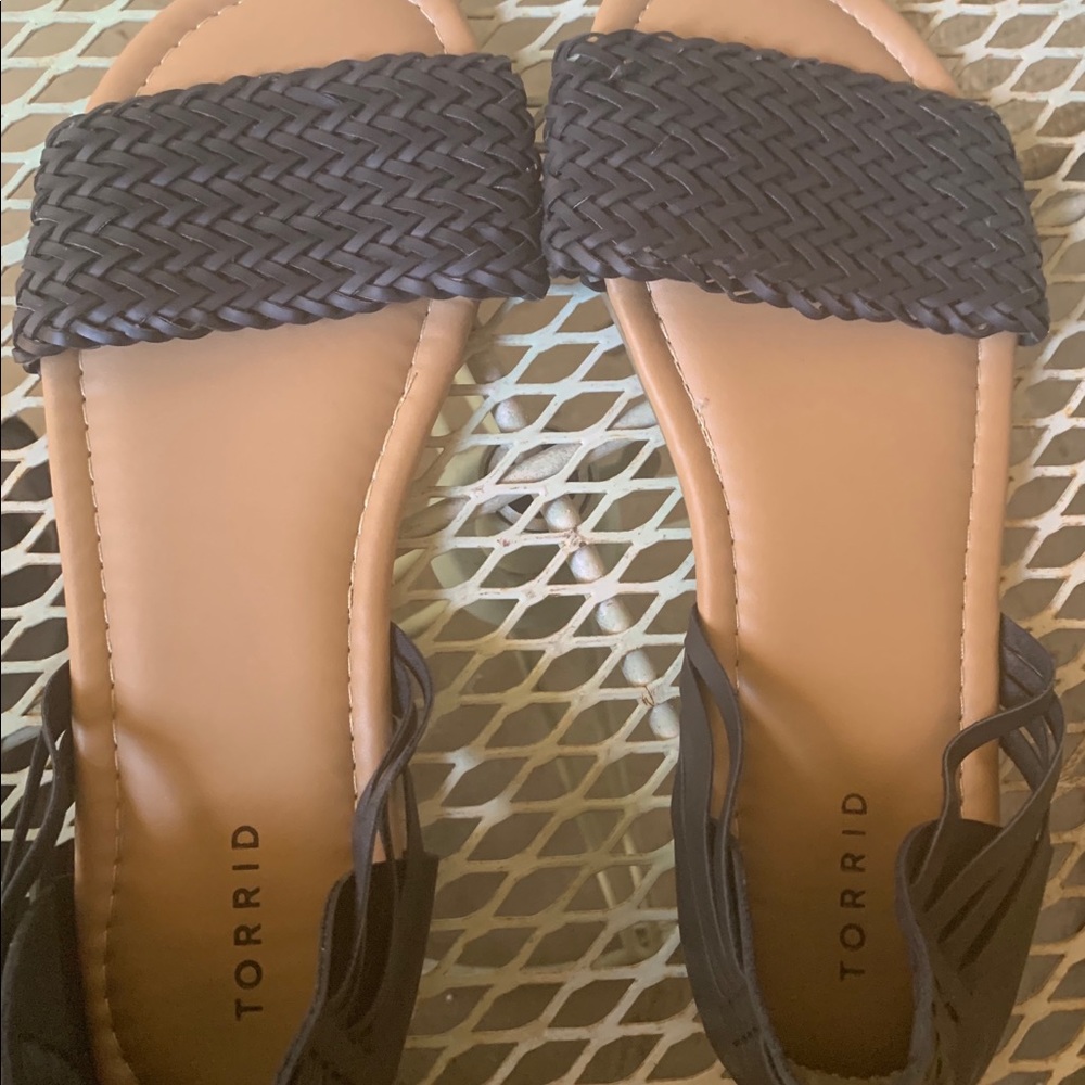 Torrid Black Sandals size 11